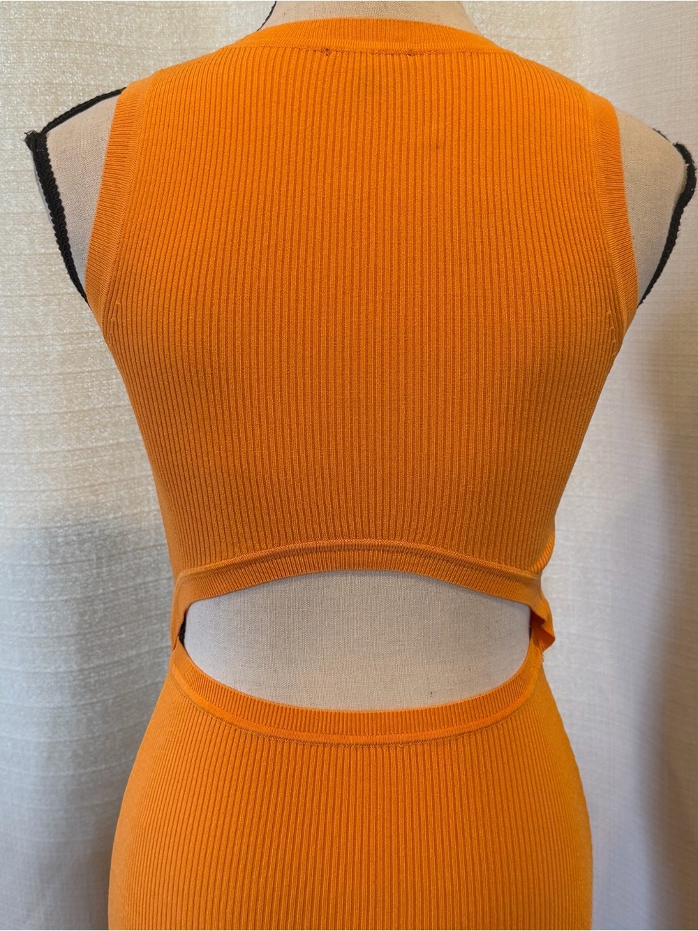 Rails SYD Marigold Ribbed Stretch Sleeveless Midi-Length Dress Orange Sz XS - Picture 10 of 10